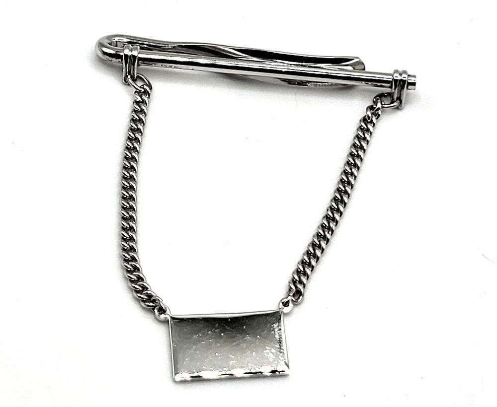 Mens Sterling Silver Swank Tie Clip  2in